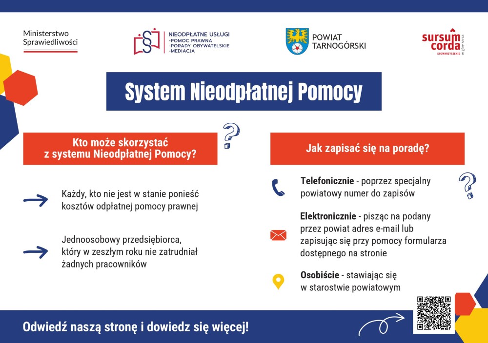 Ulotka - system nieodpłatnej pomocy prawnej